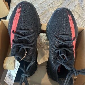 Adidas Black and Red Sneakers with Primeknit Upper